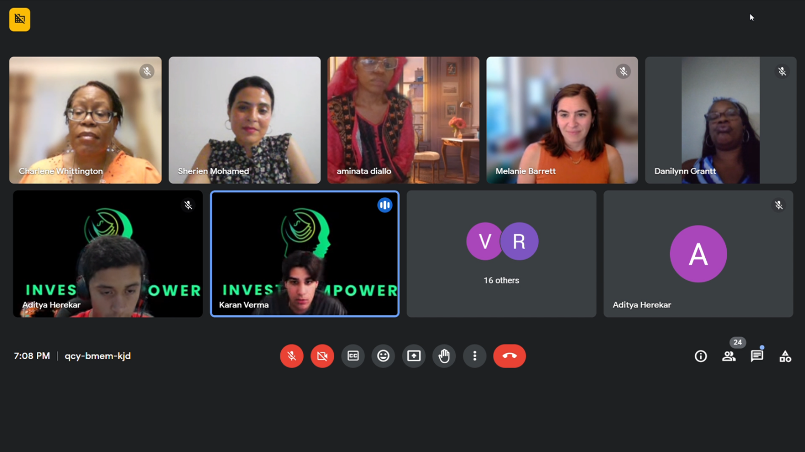 Invest2Empower online session with mentors and participants