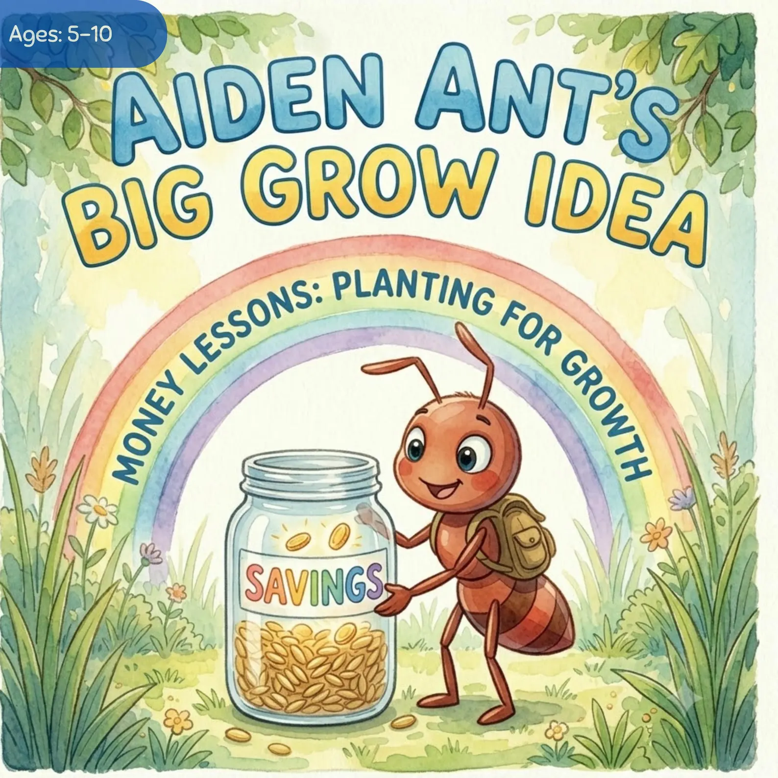 Aiden Ant's Big Grow Idea, a children's money-lessons book by Luminate Studios